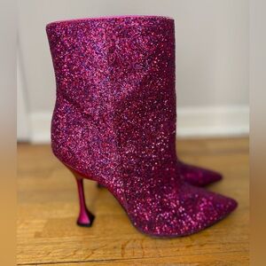 Marc Fisher Stolla Sparkling Fuchsia Heeled Boots